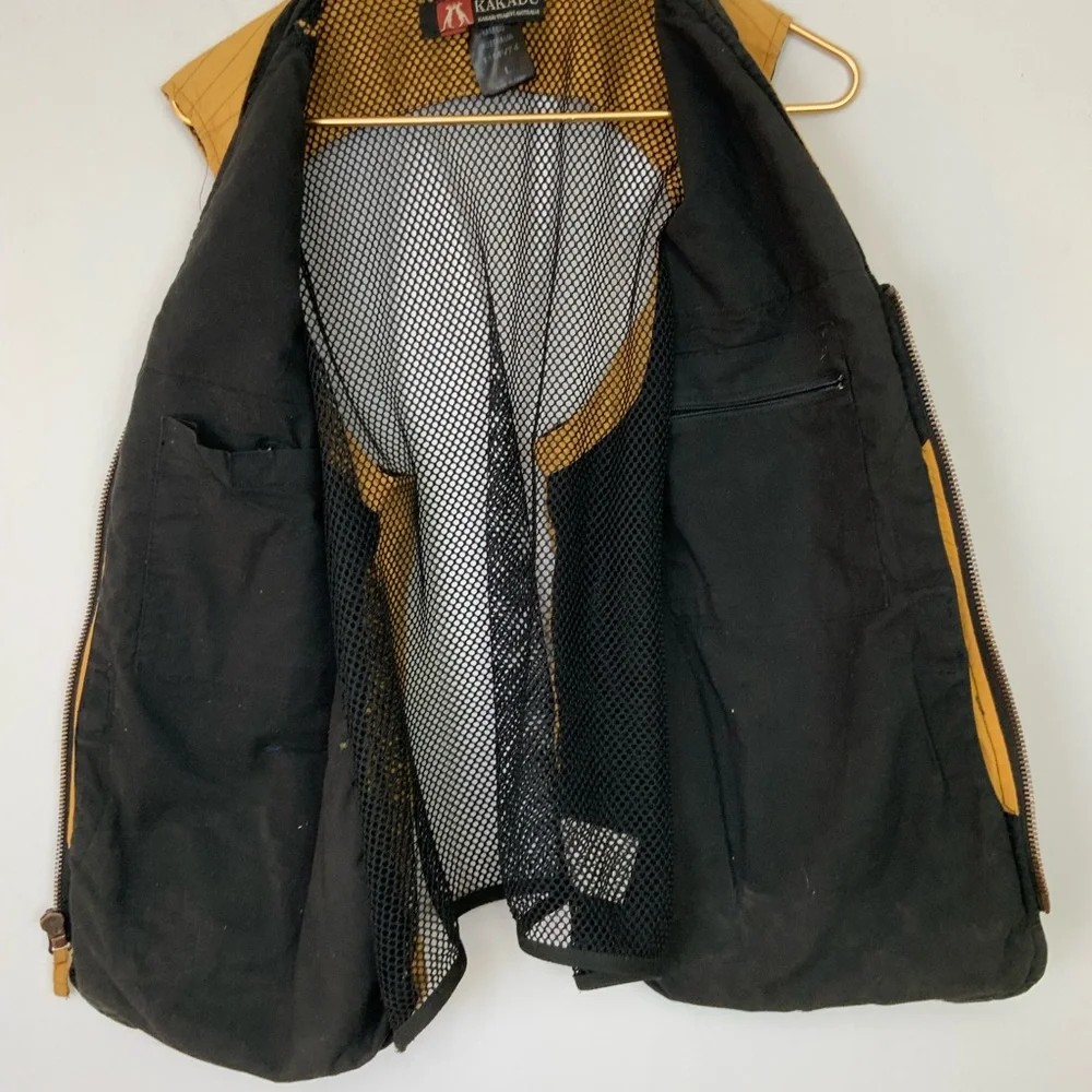 Kakadu Australia Sz Large Yellow Canvas Hunting‎ Fishing Safari Tactical Vest